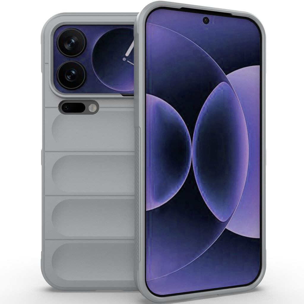 Handyhülle für Xiaomi 17 Pro Max Weich TPU Silikon Stossfest Anti-rutsch Hülle Grau