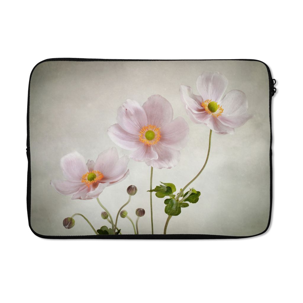 MuchoWow Laptop Hülle 13 Zoll Blumen - Stillleben - Ölfarbe - Mohn - Rosa Laptoptasche - Laptophülle - Sleeve - Rundumschutz