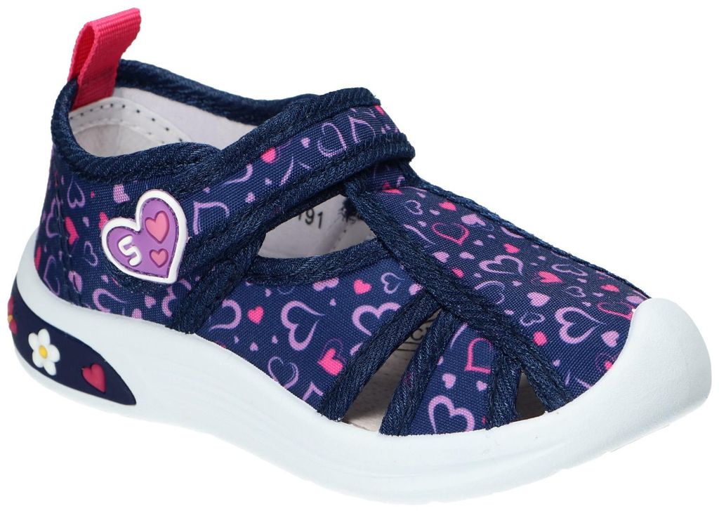 American Club TEN191, Kinder Turnschuhe mit Klettverschluss leichte Sneaker mit Leder-Einlegesohle, Navy 22