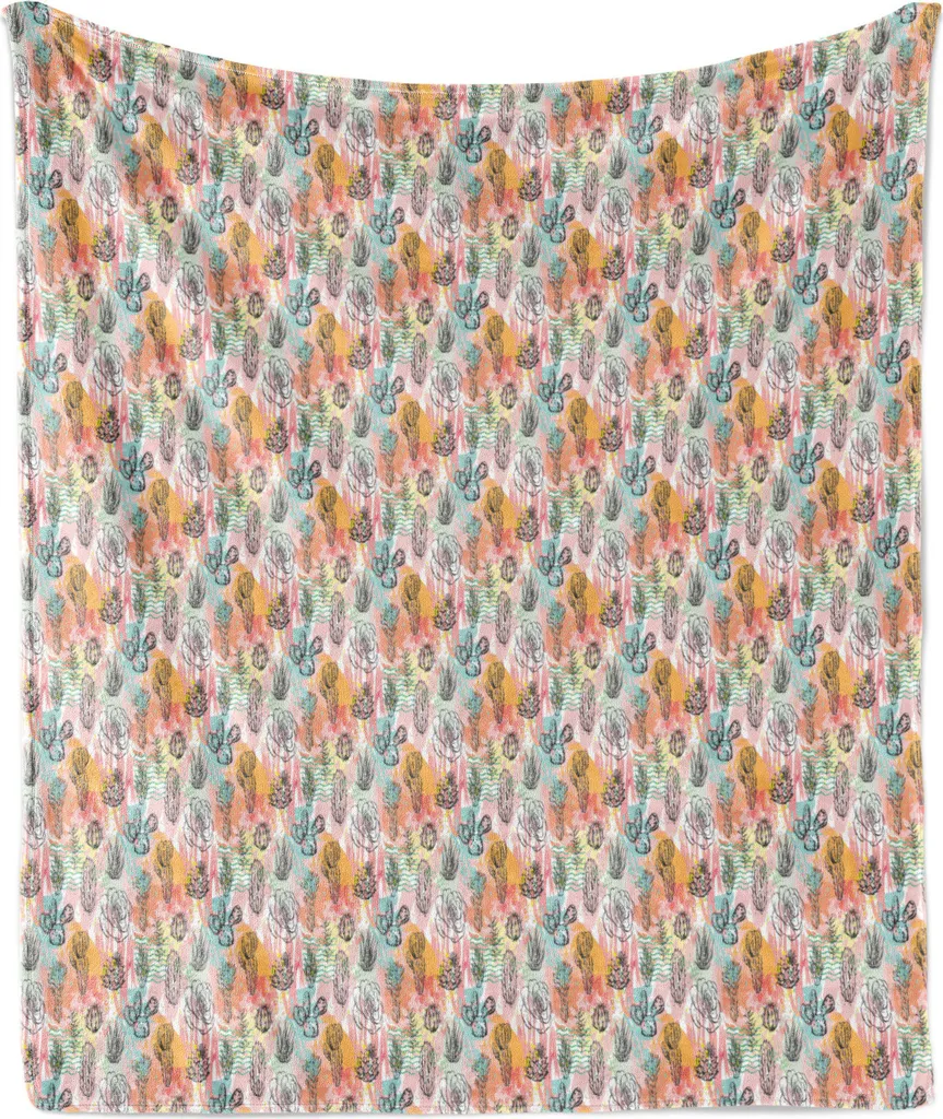 Coperta Morbida Cactus per Bambini e Adulti 125x175 - Lavabile ABAKUHAUS