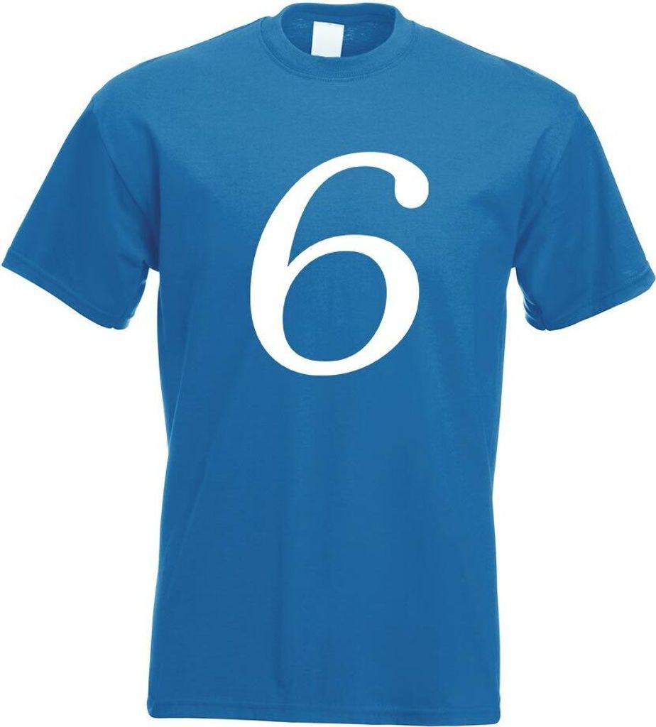 Kiwistar - T-Shirt - royal - Zahl 6 - Zahlen Nummern Motiv Bedruckt Funshirt Design Print - mit Motiv Bedruckt - Funshirt Design - Sport - Freizeit...