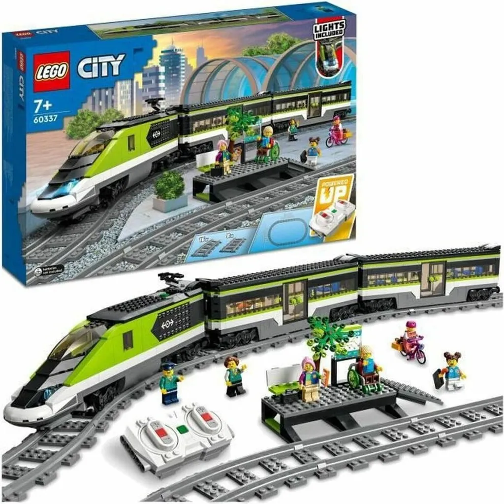 Train Électrique Lego City Express pour Enfant avec Rails et Figurines