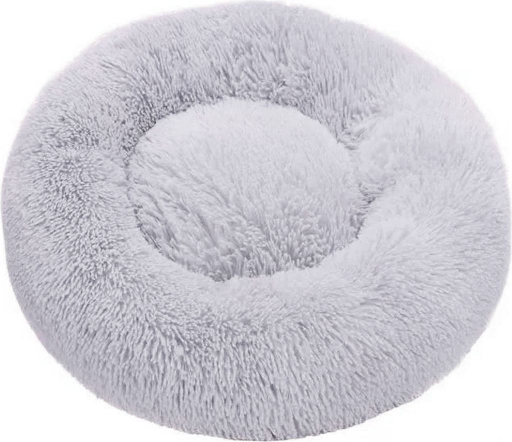 Beruhigendes Hundebett, Anti-Angst-Donut, rundes Haustierbett, flauschiges Kunstfell, gemütliches Kuschelbett, Plüsch-Welpenkissen, Bett für kle...