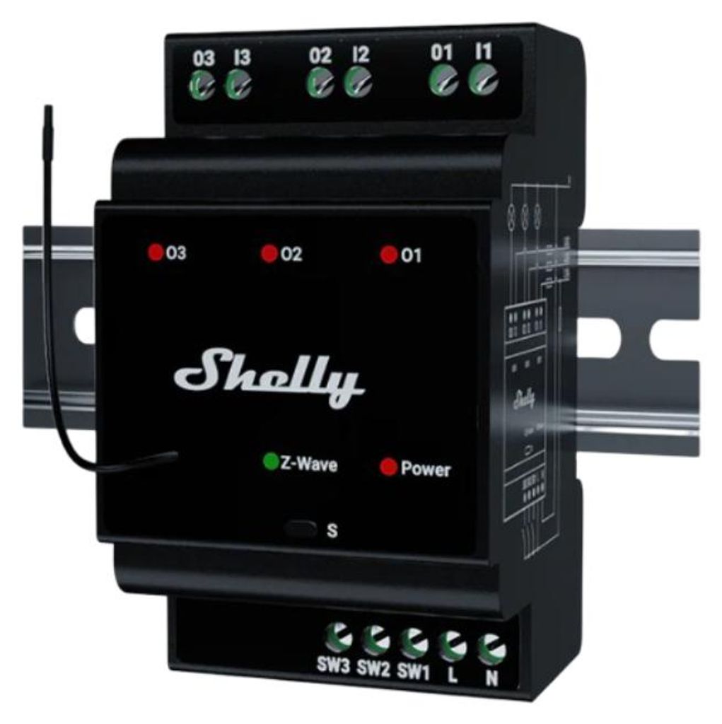 Shelly Wave PRO 3, relè intelligente, nero, plastica, 25 Immagine del prodotto 