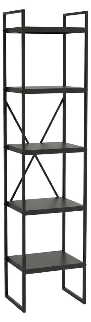 Kovový regál, 5 pater, 27 x 27 x 130 cm, černý Obrázek produktu 