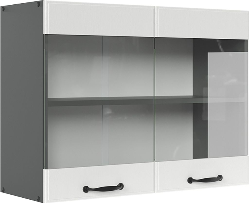 Küchenglasschrank Vicco R-Line Weiß Landhaus 80 cm, Model 36585