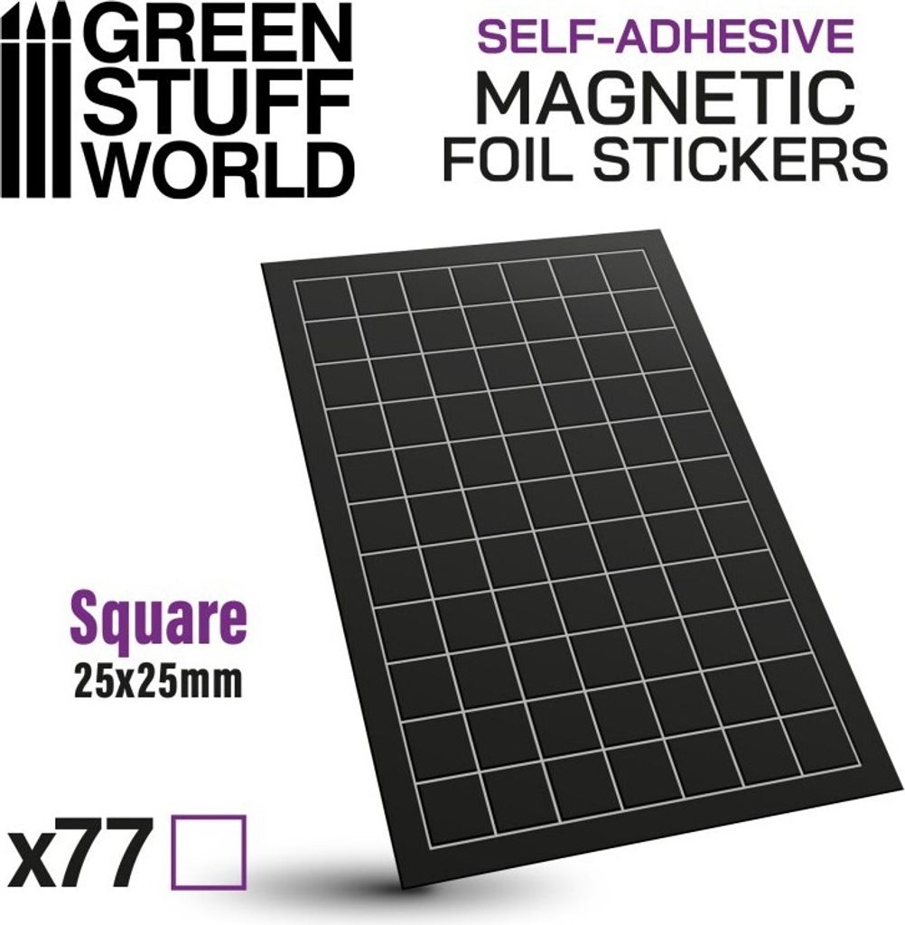Square Magnetic Sheet Self-adhesive - 25x25mm