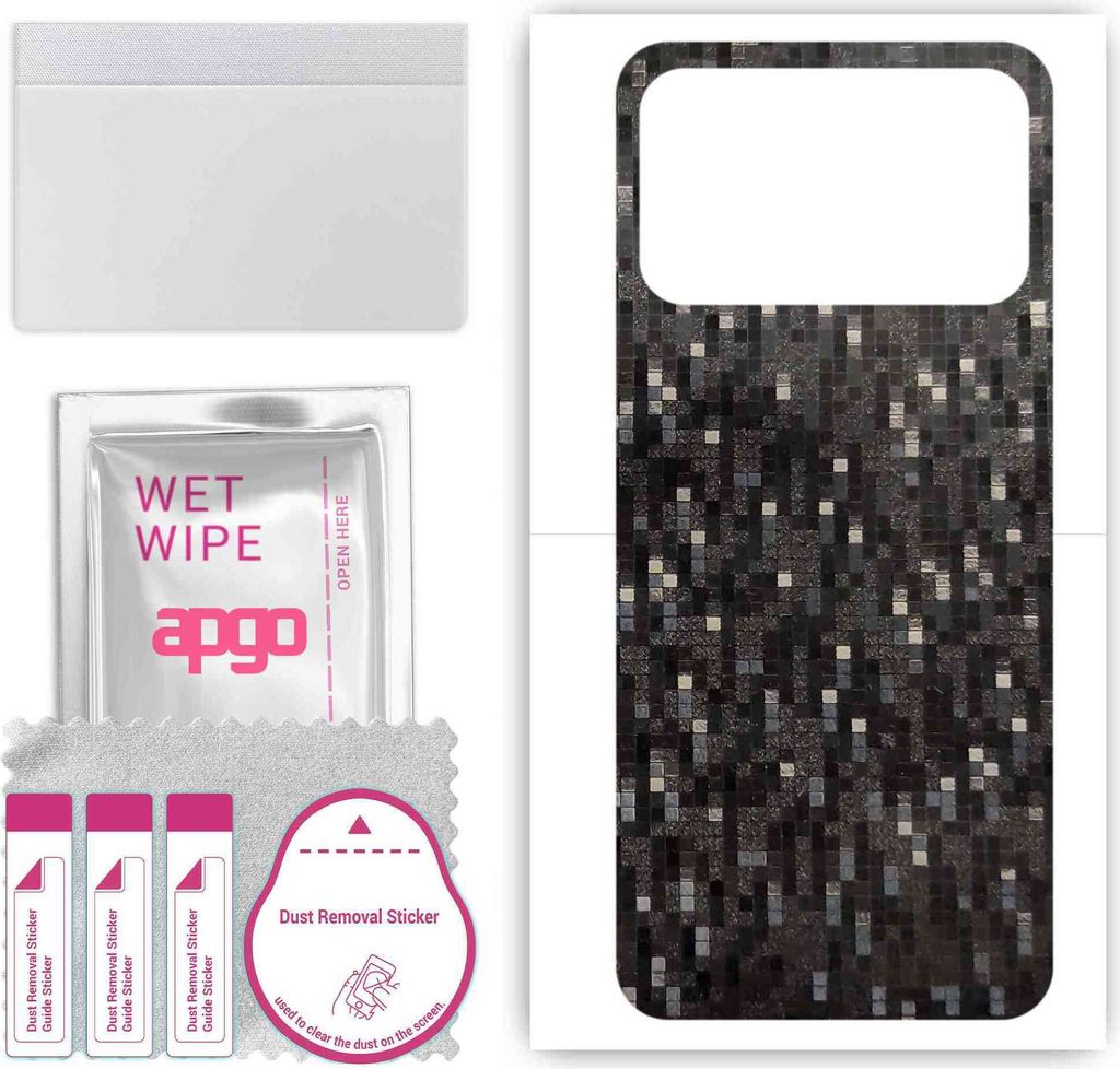 apgo Rückseite Schutzfolie, Skin, kompatibel mit Doogee N40 Pro, Hinten Displayschutzfolie aus Vinylfolie, kratzfest, einfache Montage - Carbon Bl...