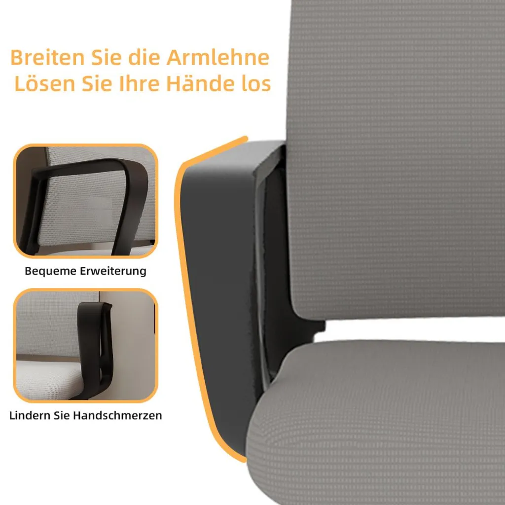 Fauteuil de bureau ergonomique gris et noir structure métal robuste CQY