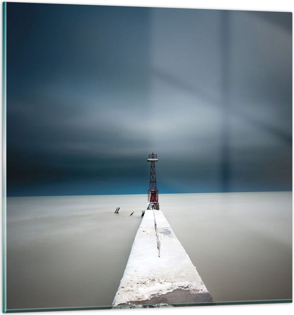 Bilder auf glas - Einteilig - Turm Strand Himmel - 40x40cm - Glasbilder - Wandbilder - Bilder - zum Aufhängen bereit - Wanddekoration aus Glas - G...