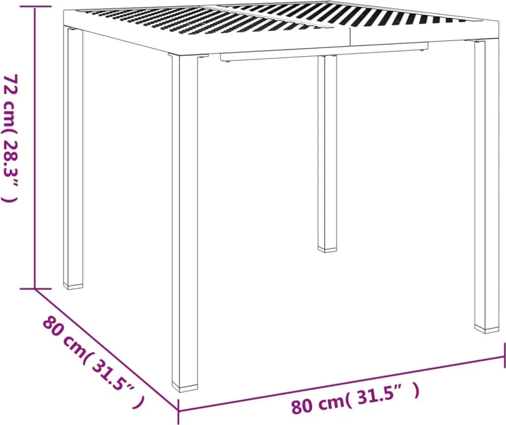 Tavolo Professionale 80x80 Acciaio Antracite vidaXL - Arredo Esterno Bar - 8