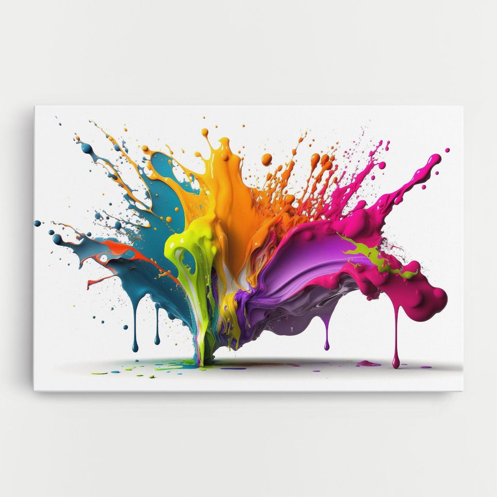 ARTHUB Leinwandbild 40x60 cm, Exploding Mixed Liquid | Wohnzimmerdekoration, Hängende Bilder, Wanddekoration, Heimdekoration, Abstrakte, Lebendi...