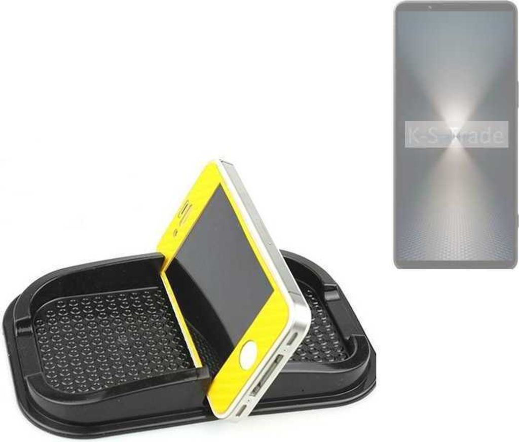 K-S-Trade Auto Anti Rutsch Matte Smartphone-Halter kompatibel mit Sony Xperia 1 VI Haft Pad Armaturenbrett Handy-Halterung Silikon
