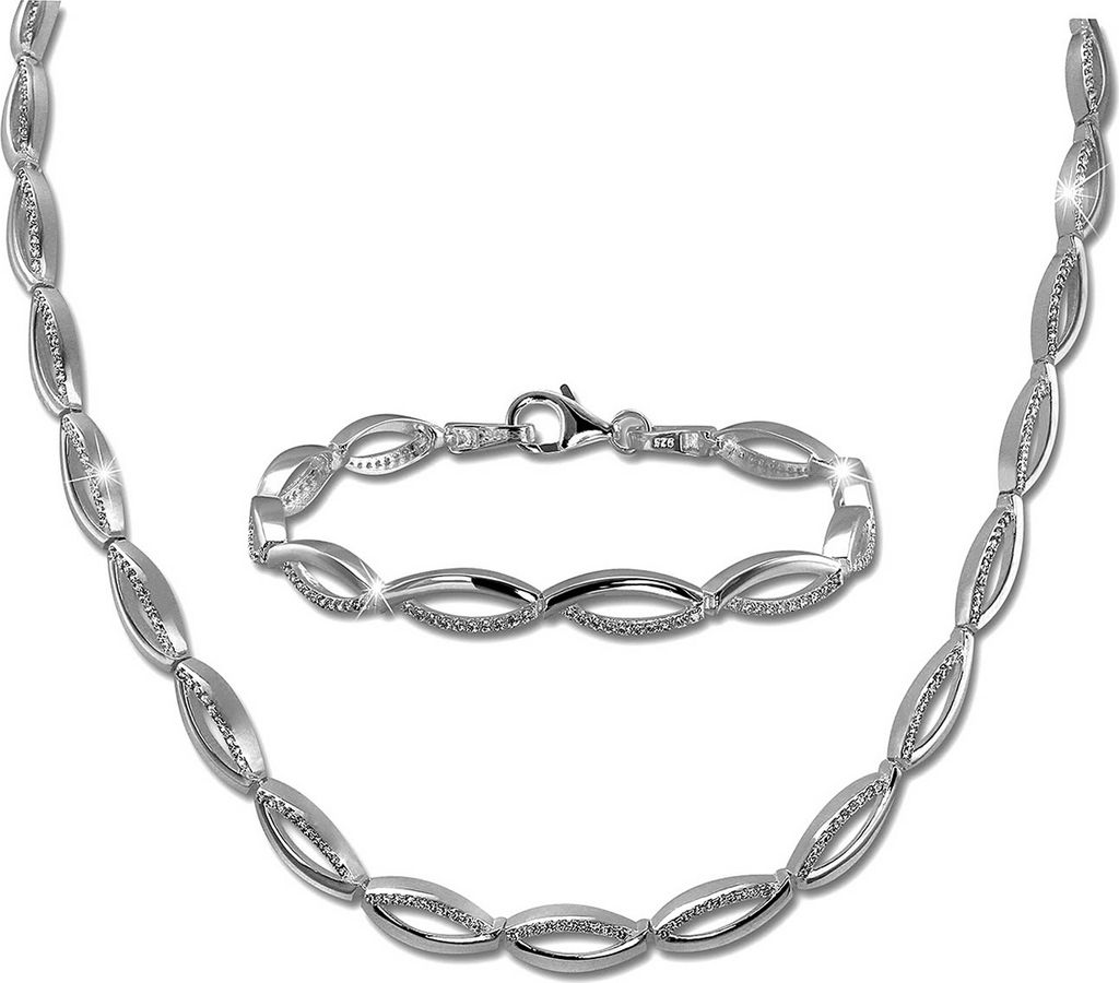 SilberDream Zirkonia Schmuck-Set Collier Armband 925er Silber Damen SDS460W