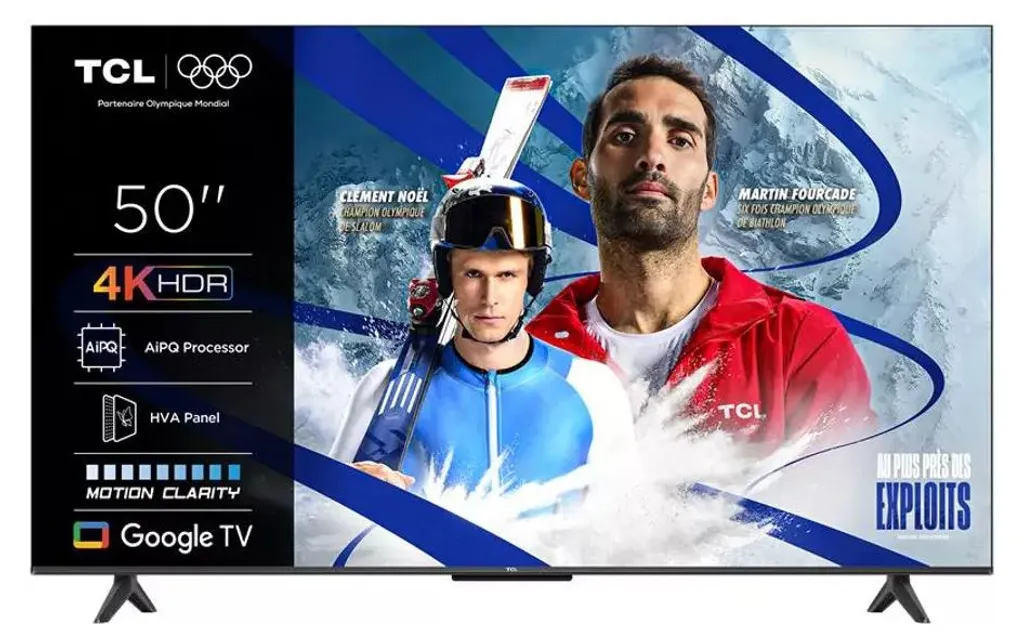 Téléviseur 4K Dolby Atmos fluide 2400 PPI avec Smart TV TCL Noir