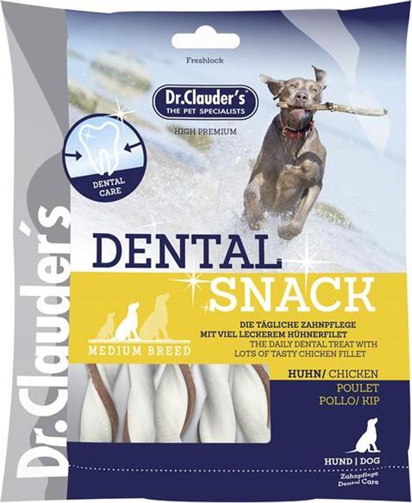 Dr. Clauder's Hunde Dental Snack medium breed 170g | Huhn