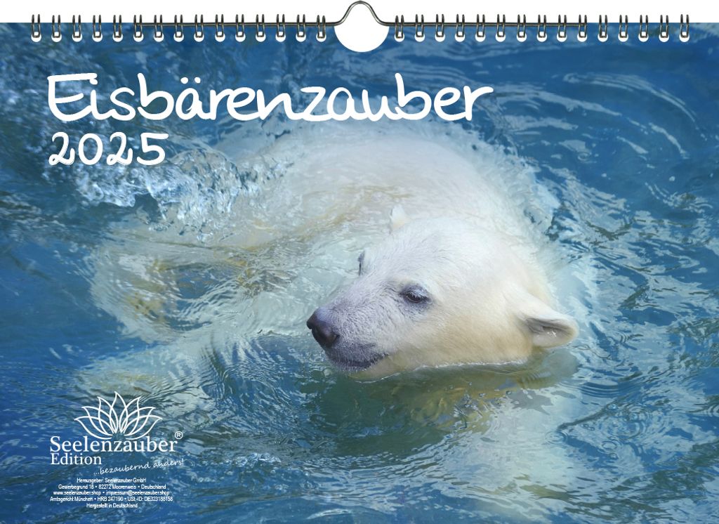 Eisbärenzauber DIN A4 Kalender für 2025 Eisbär - Seelenzauber