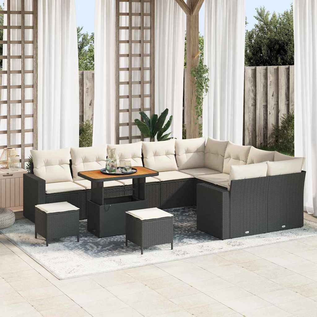 Maison Exclusive - Gartensofa-set 12 pcs Schwarz Poly-Rattan