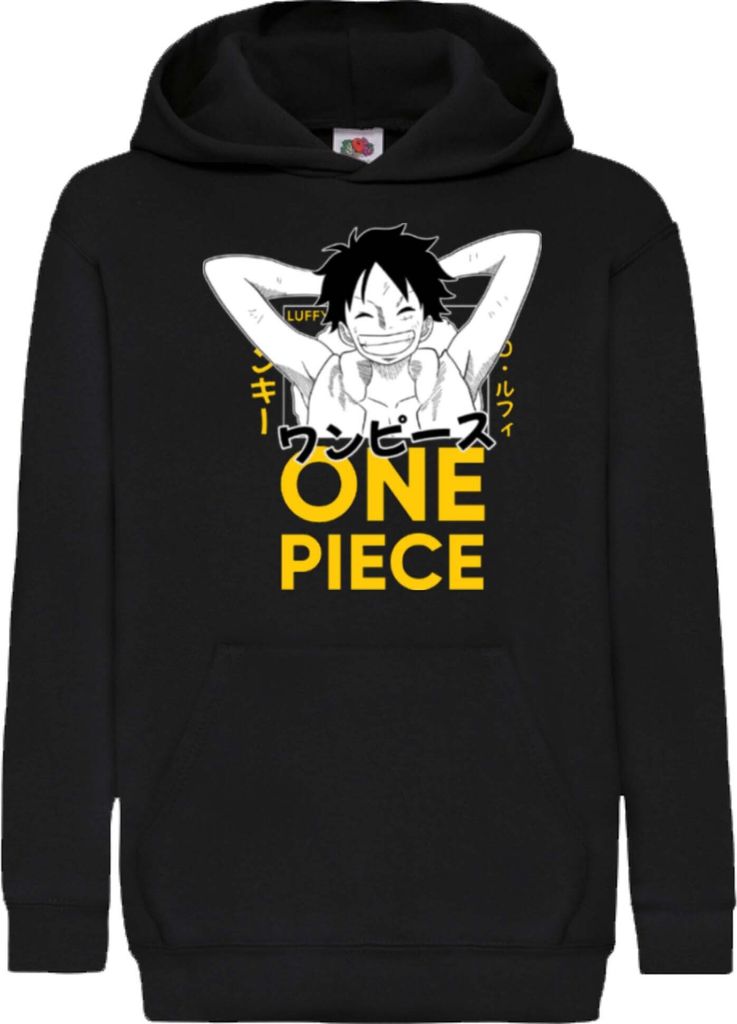 Kinder Kapuzenpullover Japan Anime Manga One Manga Piece Anime Luffy 04 Straw Icecream, 7-8 Jahr - 128 / Schwarz