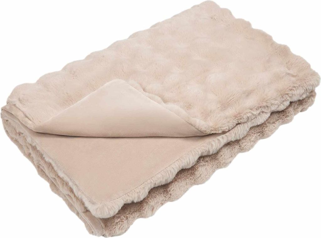 Rutschfeste Kunstfell Decke Olite Beige 150 x 220 cm Polyester