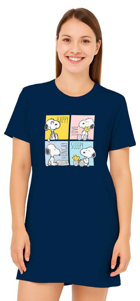 The Peanuts Snoopy Nachthemd für Damen - Schlafshirt Pyjama Produktbild 