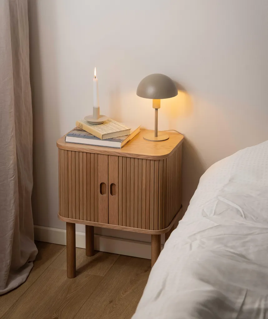 Langley table de nuit 2 portes nature - Chevet en bois clair authentique - 7