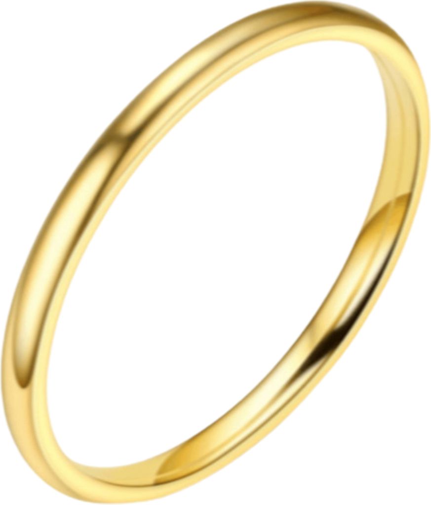 Fingerring, elegant, glatte Oberfläche, minimalistisch, schlichter Stil, dünner Stapelring für Geburtstag-Golden,US 8