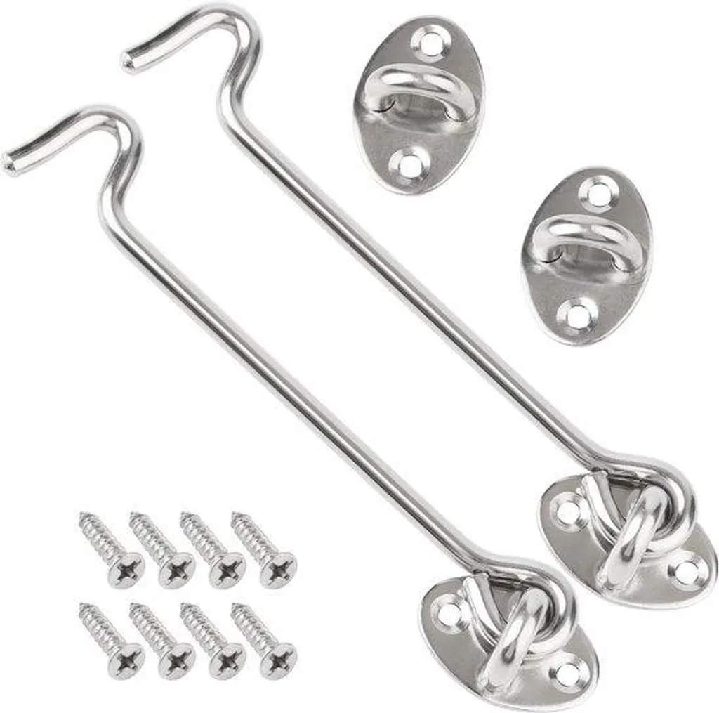 Jeu de 2 poignées de porte de garage 157mm en métal pivotantes argent
