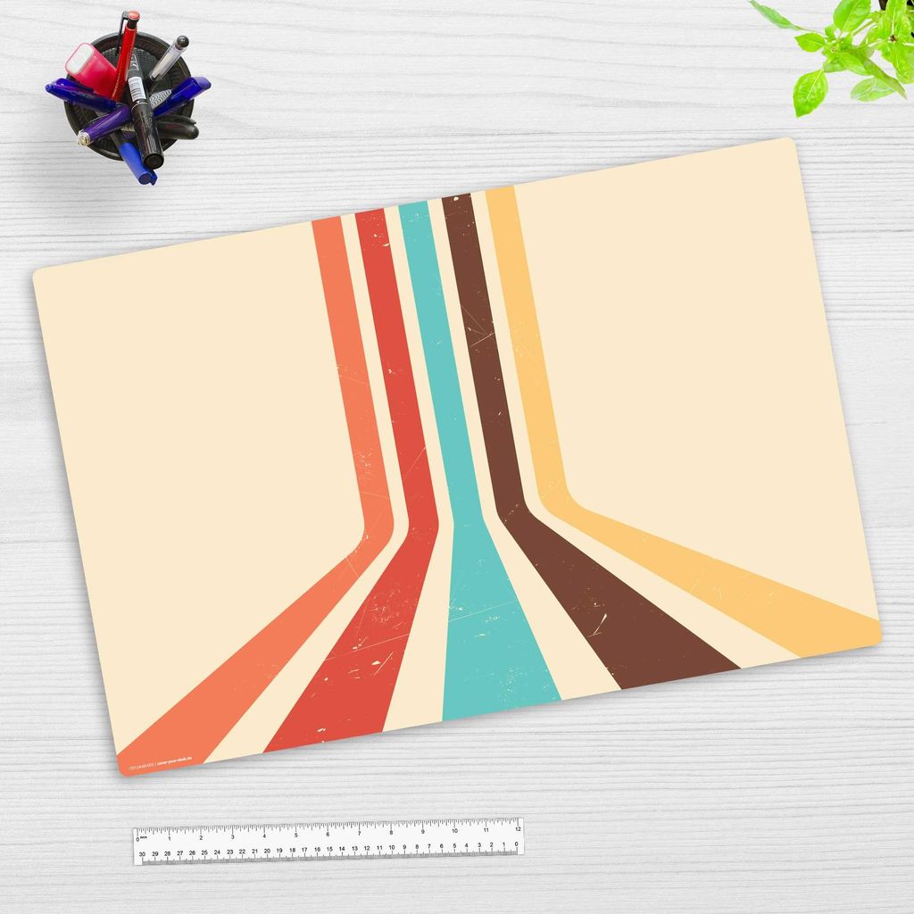 Schreibtischunterlage für Kinder und Erwachsene - Retro Hintergrund - 60 x 40 cm - aus Premium Vinyl - Germany
