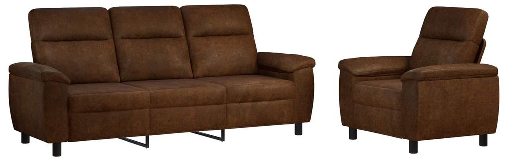 vidaXL Set di divani da esterno, 2 pezzi, color marrone, Immagine del prodotto 