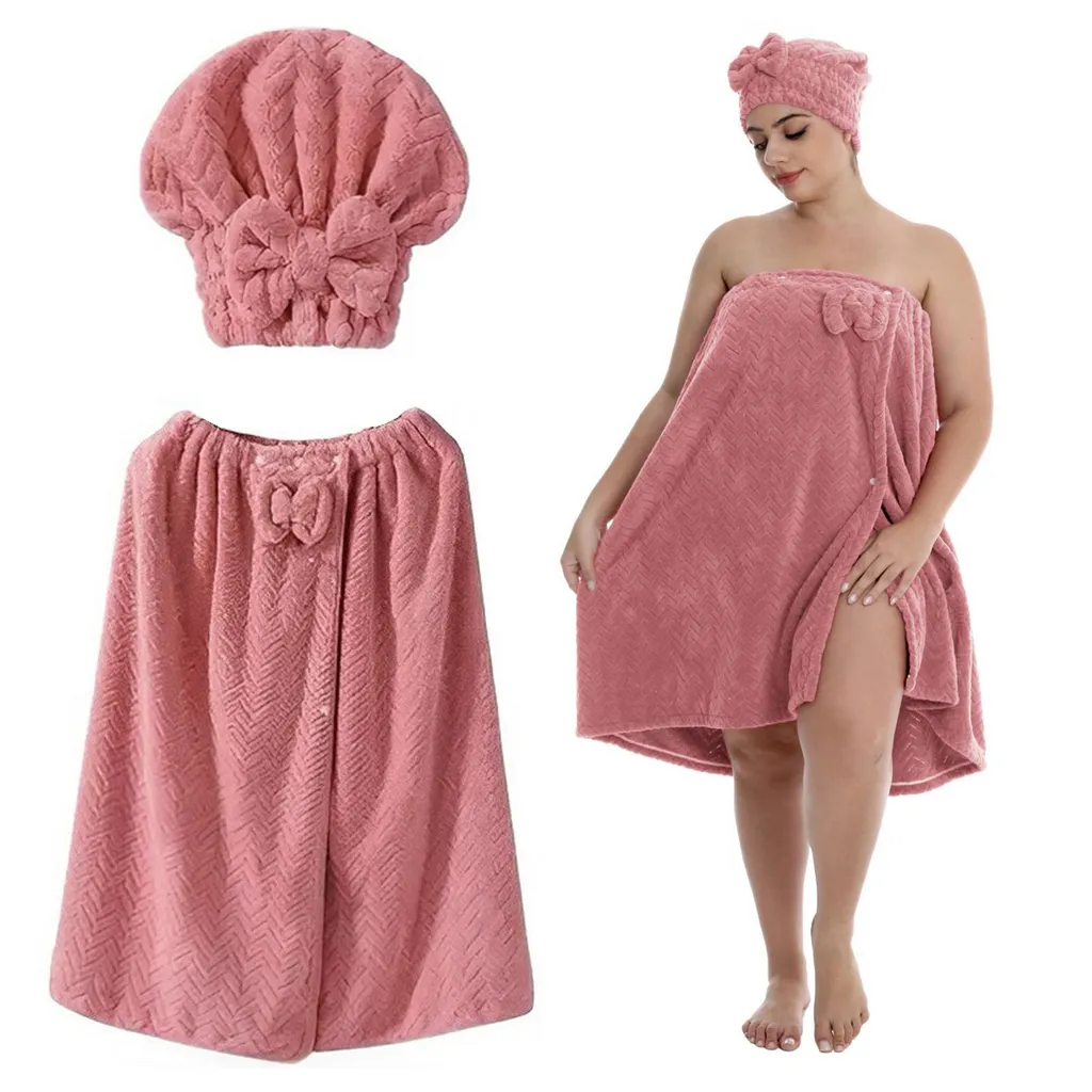 Set Bagno Rosa con Cuffia Doccia Assorbente | Taglie M-2XL per Hotel e Spa