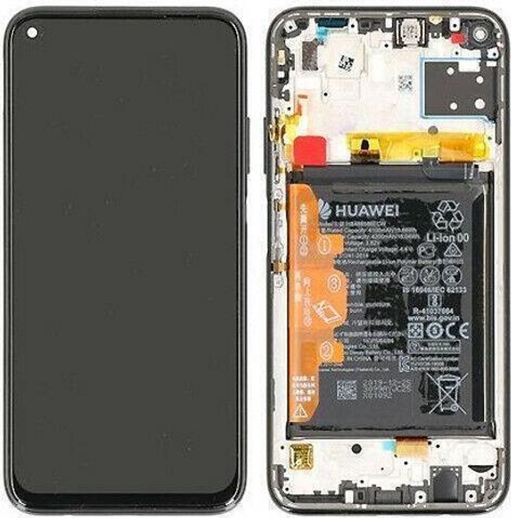 LCD Display Touchscreen Bildschirm Rahmen Akku Schwarz für Huawei P40 Lite