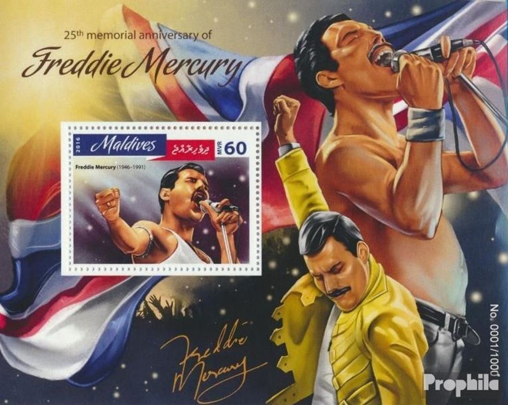 Briefmarken Malediven 2016 Mi Block 925 (kompl. Ausg.) postfrisch Freddie Mercury