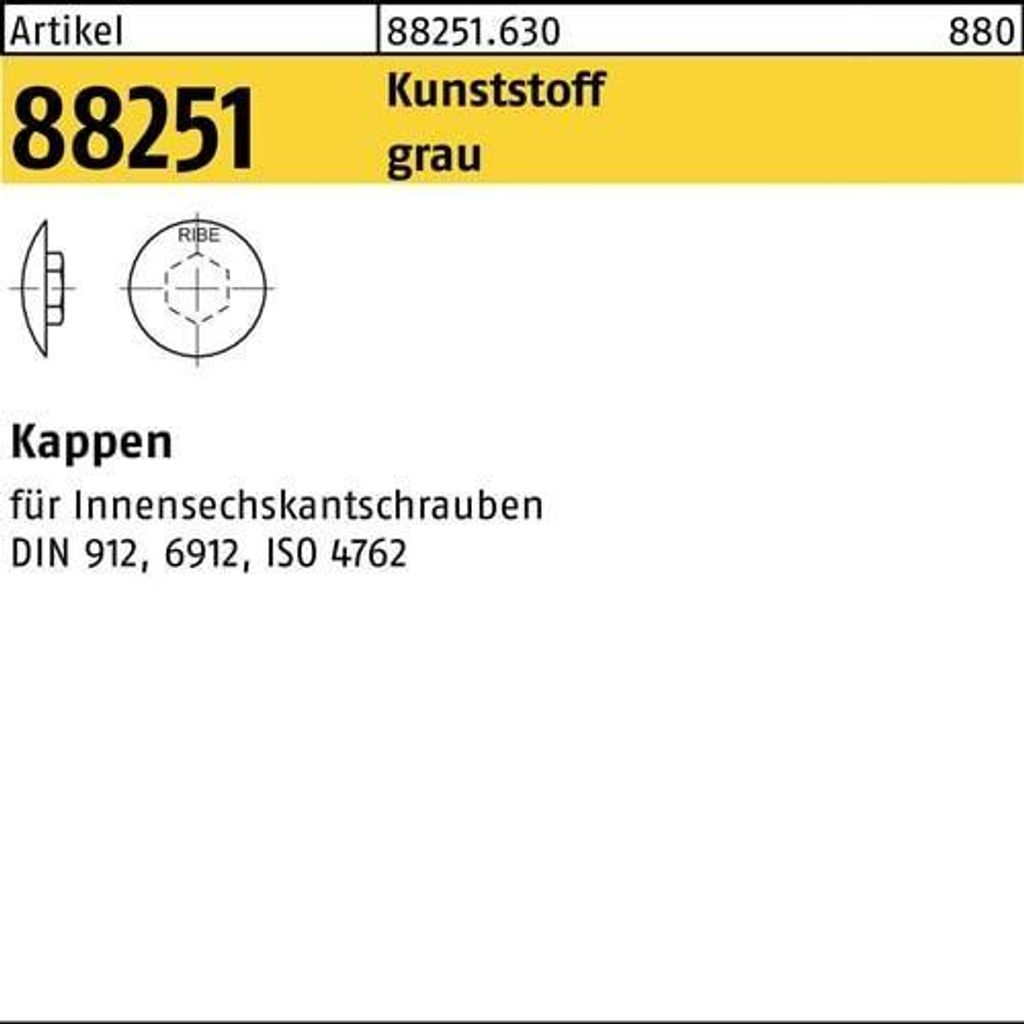 Reyher RIBE-Käppi, grau 8 M 10 Kst. grau (500 Stück)