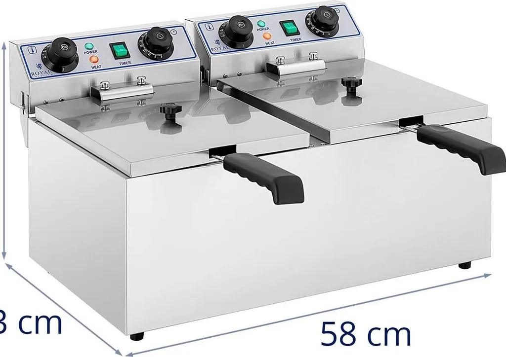Friteuse électrique pro pour snacks et restaurants double bac 2x13L