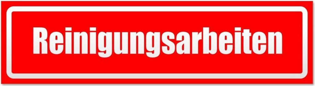 Kiwistar - Autoaufkleber - Rot - 45 x 12 cm - Reinigungsarbeiten invertiert - Hinweis Aufkleber Sticker für Auto, Kfz, Fahrrad, PKW, LKW