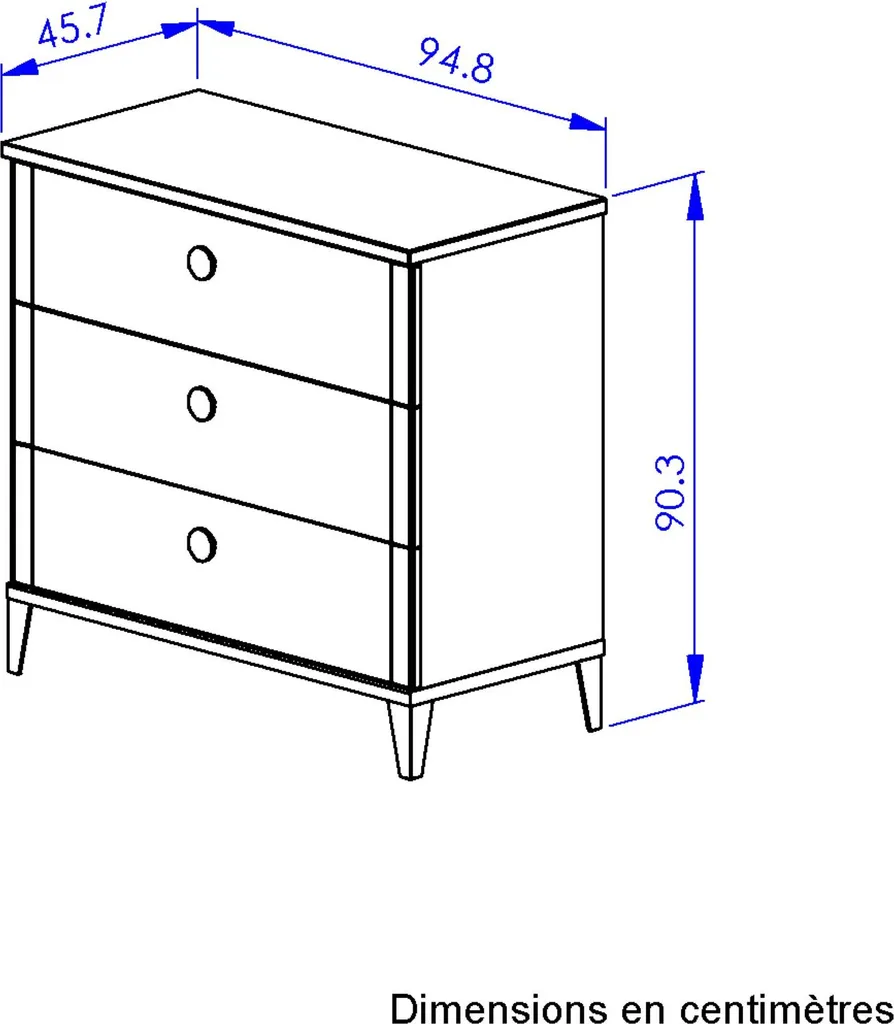 Commode Marcel en Chêne Blond 95x46x91 cm - Design Moderne et Robuste - 5