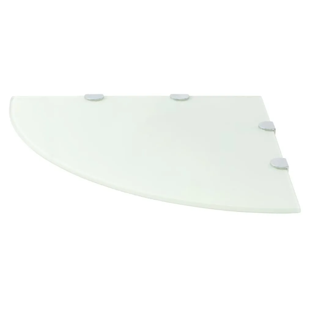 Mensole Angolari Vetro Bianco 45x45 cm vidaXL - Resistenti e Sicure - 4