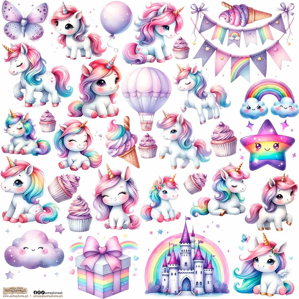 AUFKLEBER - ScrapLove - Unicorn 2 - Einhorn 2