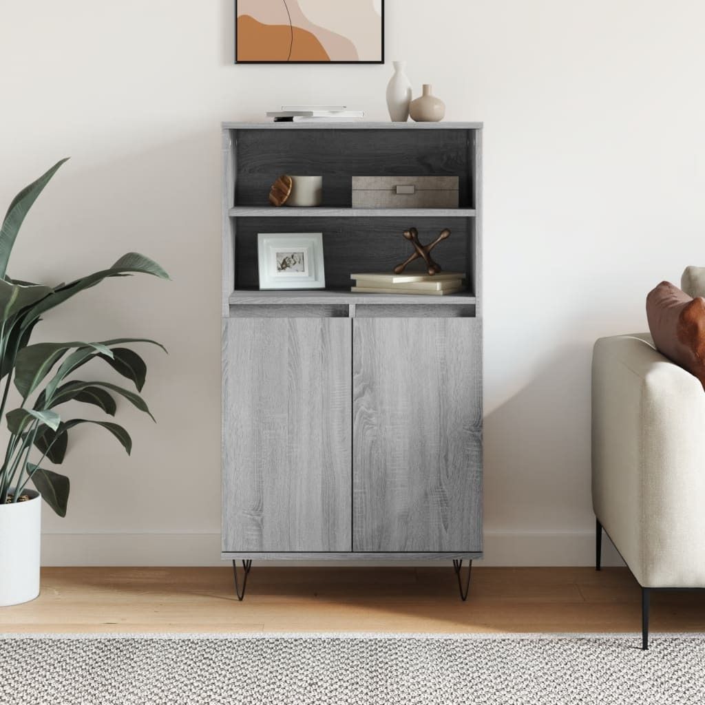 Maison Exclusive - Highboard Grau Sonoma 60x36x110 cm Holzwerkstoff