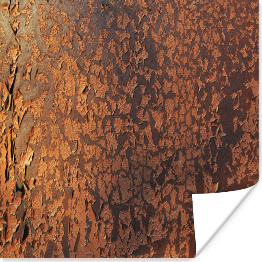 MuchoWow Poster Retro - Stahl - Metalle - Rost 75x75 cm - Wand Dekoration