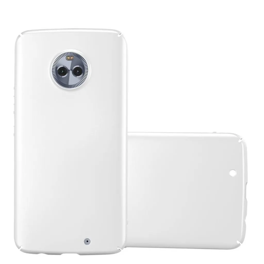 Custodia Protettiva Cadorabo Argento per Motorola Moto X4 - Chic Hard Case