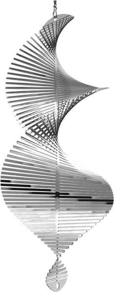 Spiraliges Metall-Windspiel, silbernes Windspiel, spiralförmiges Metall-Windspiel, silbernes Windspiel