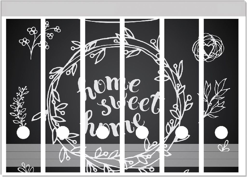 Wallario Ordnerrücken Sticker, selbstklebend für breite Ordner, 6 Stück, Motiv Home sweet Home Weiß auf Schwarz