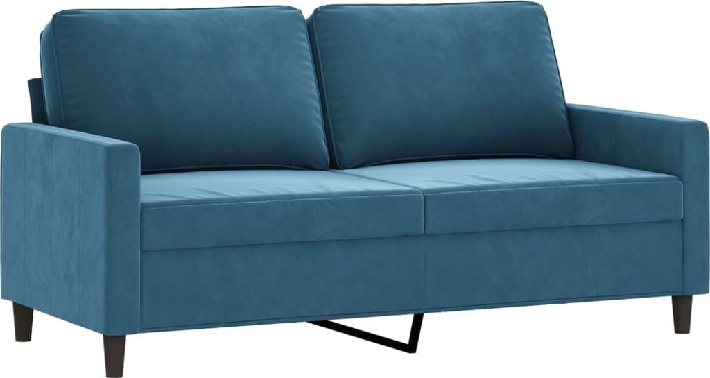 vidaXL divano a 2 posti blu 140 cm in velluto Immagine del prodotto 