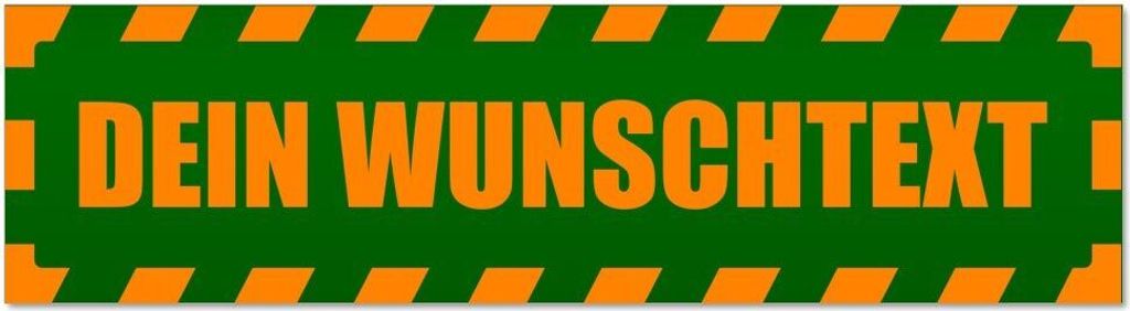 Kiwistar - Autoaufkleber - Orange - Grün - 60 x 16 cm - Dein Wunschte x t gestreift - Hinweis Aufkleber Sticker für Auto, Kfz, Fahrrad, PKW, LKW
