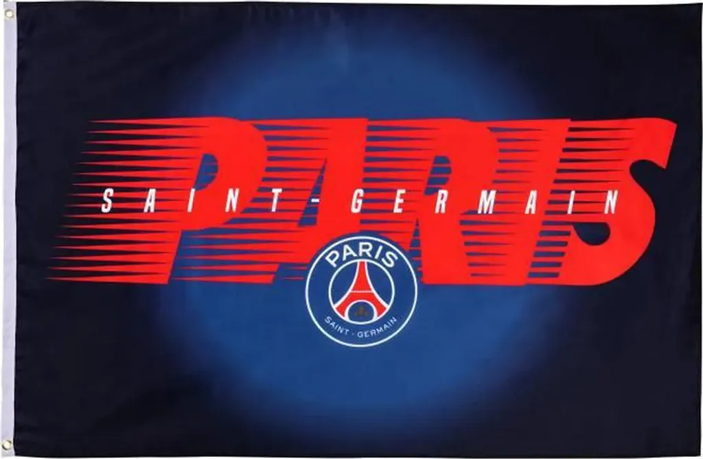 Drapeau PSG Paris pour Supporter - 150x90cm idéal pour Stade et Balcon