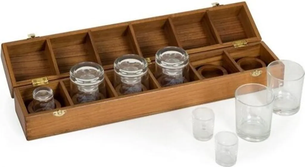 Rangement de bar pour bateau Captainsbar en teck 6 verres et 2 vins