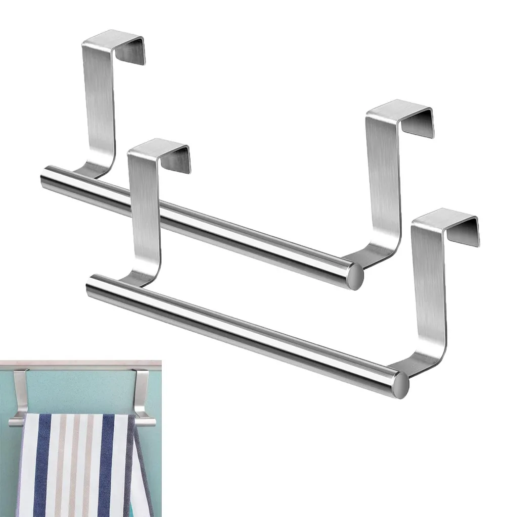 Lot de 2 Porte-serviettes de Porte en Acier Inoxydable pour Cuisine