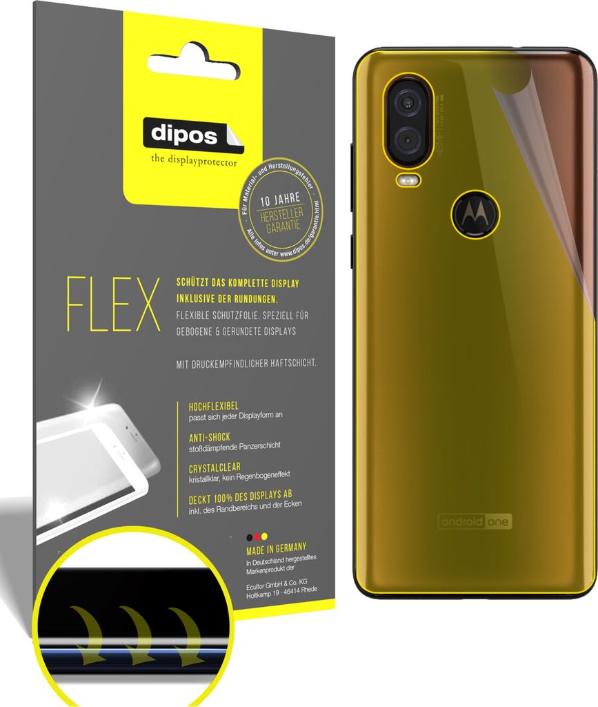 2x Schutzfolie für Motorola P50 Rückseite inkl. Rundung 3D Full Cover Flex Folie